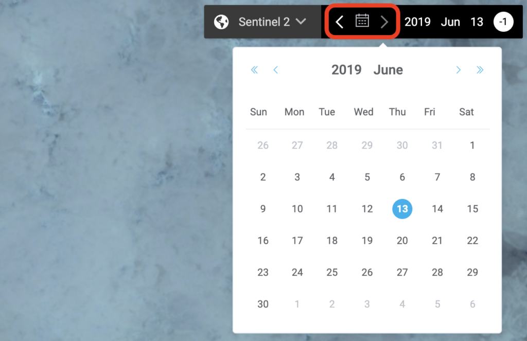 Satellite source date picker